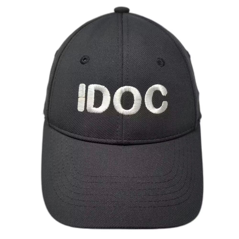 Blauer Baseball Cap Black 23 1/2 Strapback Hat Embroidered IDOC Shield Logo